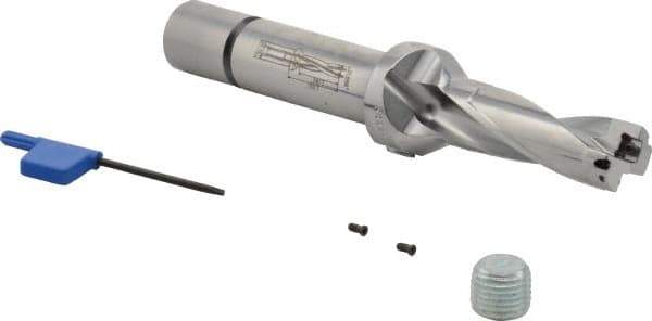 Iscar - 2.06" Max Drill Depth, 3xD, 11/16" Diam, Indexable Insert Drill - 3/4" Shank Diam, Straight Shank - Caliber Tooling