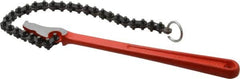 Ridgid - 2" Max Pipe Capacity, 15-3/4" Long, Chain Wrench - 4" Actual OD, 12" Handle Length - Caliber Tooling