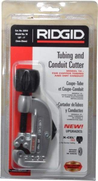 Ridgid - 1/8" to 1" Pipe Capacity, Screw Feed Tubing Cutter - Cuts Copper, Aluminum, Brass - Caliber Tooling