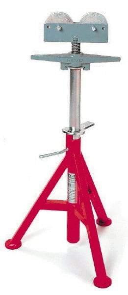 Ridgid - 12" Pipe Capacity, Adjustable Pipe Stand with 2 Roller Head - 23" to 41" High, 2,500 Lb Capacity - Caliber Tooling