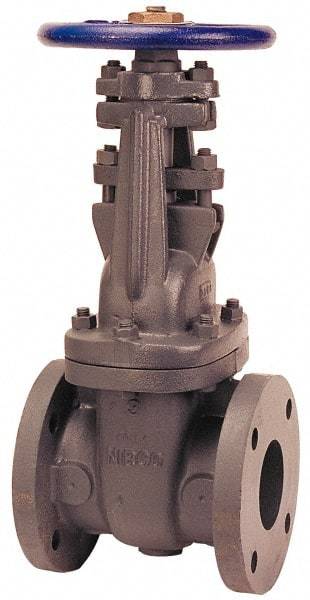 NIBCO - 8" Pipe, Class 125, Flanged Iron Solid Wedge OS & Y Gate Valve with Iron Trim - 200 WOG, 125 WSP, Bolted Bonnet - Caliber Tooling