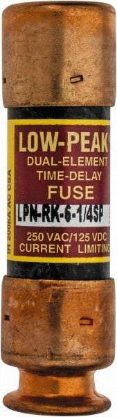 Cooper Bussmann - 125 VDC, 250 VAC, 6.25 Amp, Time Delay General Purpose Fuse - Fuse Holder Mount, 50.8mm OAL, 100 at DC, 300 at AC (RMS) kA Rating, 9/16" Diam - Caliber Tooling