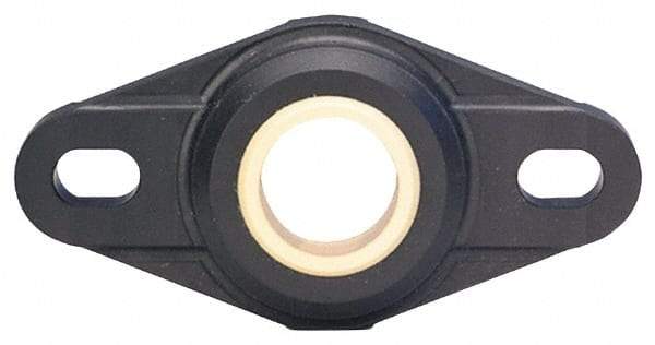 Igus - 5mm ID, 33.8mm OAL2-Bolt Flange Bearing - 90 Lb Dyn Cap, 24" Btw Mnt Hole Ctrs, Thermoplastic - Caliber Tooling