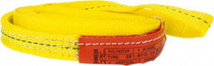 Lift-All - 12' Long x 1" Wide, 1,600 Lb Vertical Capacity, 1 Ply, Polyester Web Sling - 1,250 Lb Choker Capacity, Yellow - Caliber Tooling