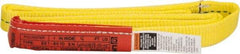 Lift-All - 4' Long x 1" Wide, 1,600 Lb Vertical Capacity, 1 Ply, Polyester Web Sling - 1,250 Lb Choker Capacity, Yellow - Caliber Tooling