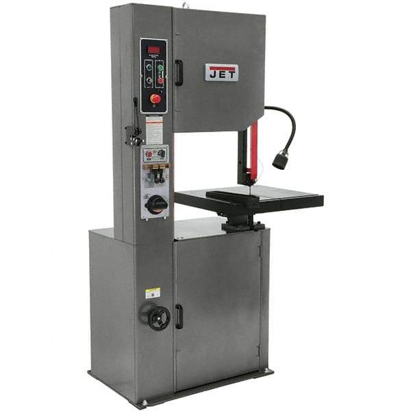 Jet - 20 Inch Throat Capacity, Variable Speed Pulley Vertical Bandsaw - 390 to 3280 (High), 65 to 555 (Low) SFPM, 2 HP, Three Phase - Caliber Tooling