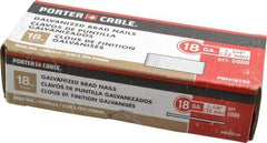 Porter-Cable - 18 Gauge 1-1/4" Long Brad Nails for Power Nailers - Grade 2 Steel, Galvanized Finish, Smooth Shank, Straight Stick Collation, Brad Head, Chisel Point - Caliber Tooling