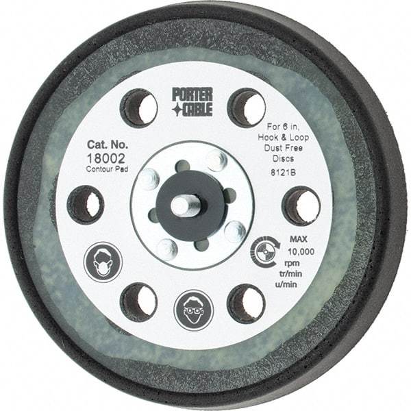 DeWALT - 6" Diam Hook & Loop Disc Backing Pad - 5/16" Shank Diam, 6,800 RPM - Caliber Tooling