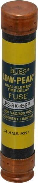 Cooper Bussmann - 300 VDC, 600 VAC, 45 Amp, Time Delay General Purpose Fuse - Fuse Holder Mount, 5-1/2" OAL, 100 at DC, 300 at AC (RMS) kA Rating, 1-1/16" Diam - Caliber Tooling