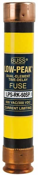 Cooper Bussmann - 300 VDC, 600 VAC, 50 Amp, Time Delay General Purpose Fuse - Fuse Holder Mount, 5-1/2" OAL, 100 at DC, 300 at AC (RMS) kA Rating, 1-1/16" Diam - Caliber Tooling