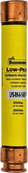 Cooper Bussmann - 300 VDC, 600 VAC, 6.25 Amp, Time Delay General Purpose Fuse - Fuse Holder Mount, 127mm OAL, 100 at DC, 300 at AC (RMS) kA Rating, 13/16" Diam - Caliber Tooling