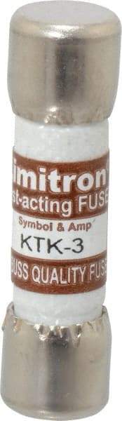 Cooper Bussmann - 600 VAC, 3 Amp, Fast-Acting General Purpose Fuse - Fuse Holder Mount, 1-1/2" OAL, 100 at AC kA Rating, 13/32" Diam - Caliber Tooling