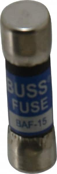 Cooper Bussmann - 250 VAC, 15 Amp, Fast-Acting General Purpose Fuse - Fuse Holder Mount, 1-1/2" OAL, 10 at 125 V kA Rating, 13/32" Diam - Caliber Tooling