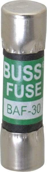 Cooper Bussmann - 250 VAC, 30 Amp, Fast-Acting Supplemental Fuse - Fuse Holder Mount, 1-1/2" OAL, 10 at 125 V kA Rating, 13/32" Diam - Caliber Tooling