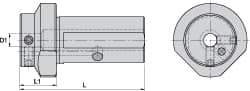 Kennametal - 5/8 Inch Hole Diameter, KM63XMZ Outside Modular Connection, Boring Bar Reducing Adapter - 1.181 Inch Projection, 1.42 Inch Nose Diameter, 4.13 Inch Overall Length, Through Coolant - Exact Industrial Supply