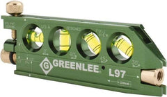 Greenlee - 1 Beam 240' Max Range Mini Magnet Laser Level - Red Beam, 1/4" at 100' Accuracy, 5-1/16" Long x 3/4" Wide x 1-13/16" High, Battery Included - Caliber Tooling