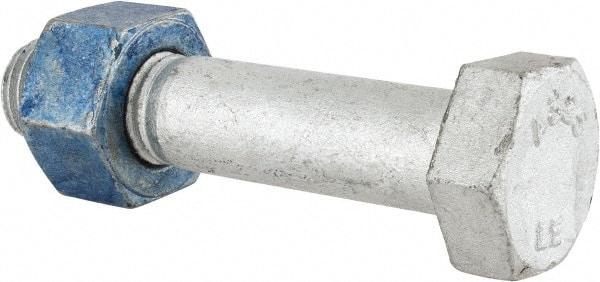 Value Collection - 7/8-9 Thread, 4-1/4" Length Under Head, Steel Hex Head Bolt - Hot Dipped Galvanized Coated, UNC Thread, ASTM A325 - Caliber Tooling