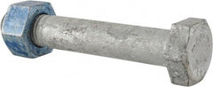 Value Collection - 7/8-9 Thread, 5-1/2" Length Under Head, Steel Hex Head Bolt - Hot Dipped Galvanized Coated, UNC Thread, ASTM A325 - Caliber Tooling