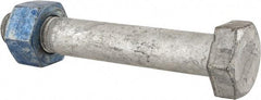 Value Collection - 7/8-9 Thread, 5-3/4" Length Under Head, Steel Hex Head Bolt - Hot Dipped Galvanized Coated, UNC Thread, ASTM A325 - Caliber Tooling