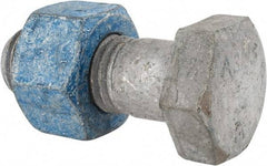 Value Collection - 1-8 Thread, 2-1/4" Length Under Head, Steel Hex Head Bolt - Hot Dipped Galvanized Coated, UNC Thread, ASTM A325 - Caliber Tooling