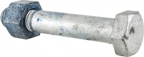 Value Collection - 1-8 Thread, 6" Length Under Head, Steel Hex Head Bolt - Hot Dipped Galvanized Coated, UNC Thread, ASTM A325 - Caliber Tooling