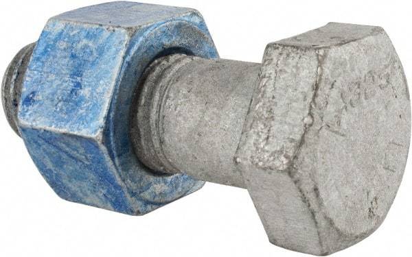 Value Collection - 1-1/8 - 7 Thread, 3-1/4" Length Under Head, Steel Hex Head Bolt - Hot Dipped Galvanized Coated, UNC Thread, ASTM A325 - Caliber Tooling