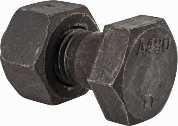 Value Collection - 7/8-9 Thread, 2-1/4" Length Under Head, Steel Hex Head Bolt - Uncoated, UNC Thread, ASTM A490 - Caliber Tooling