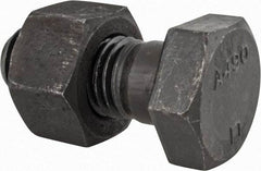 Value Collection - 1-8 Thread, 2-1/2" Length Under Head, Steel Hex Head Bolt - Uncoated, UNC Thread, ASTM A490 - Caliber Tooling