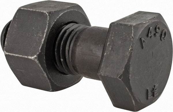 Value Collection - 1-8 Thread, 2-3/4" Length Under Head, Steel Hex Head Bolt - Uncoated, UNC Thread, ASTM A490 - Caliber Tooling