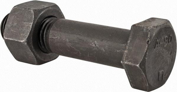 Value Collection - 1-8 Thread, 4-1/2" Length Under Head, Steel Hex Head Bolt - Uncoated, UNC Thread, ASTM A490 - Caliber Tooling