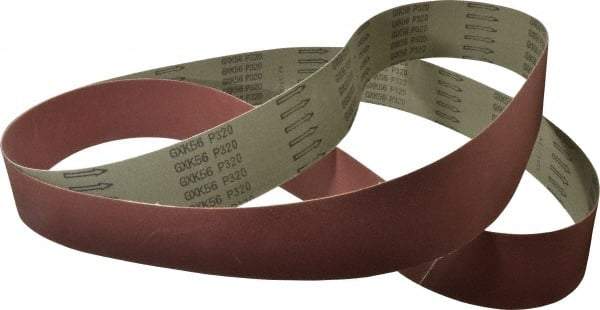 Tru-Maxx - 3" Wide x 132" OAL, 320 Grit, Aluminum Oxide Abrasive Belt - Aluminum Oxide, Extra Fine, Coated - Caliber Tooling