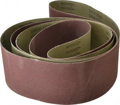 Tru-Maxx - 4" Wide x 132" OAL, 220 Grit, Aluminum Oxide Abrasive Belt - Aluminum Oxide, Very Fine, Coated, X Weighted Cloth Backing - Caliber Tooling