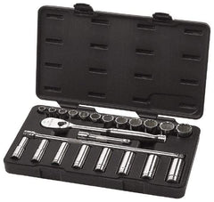 GearWrench - 23 Piece 1/2" Drive Deep Well Socket Set - 6, 12 Points, 1/2" to 15/16" Range, Inch Measurement Standard - Caliber Tooling