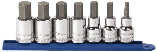 GearWrench - 7 Piece 1/2" Drive Metric Hex Bit Socket Set - 6 to 19mm Hex - Caliber Tooling