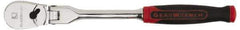 GearWrench - 1/4" Drive Pear Head Ratchet - Chrome Finish, 10-1/2" OAL, 72 Gear Teeth, Cushion Grip Handle, Flex Head - Caliber Tooling