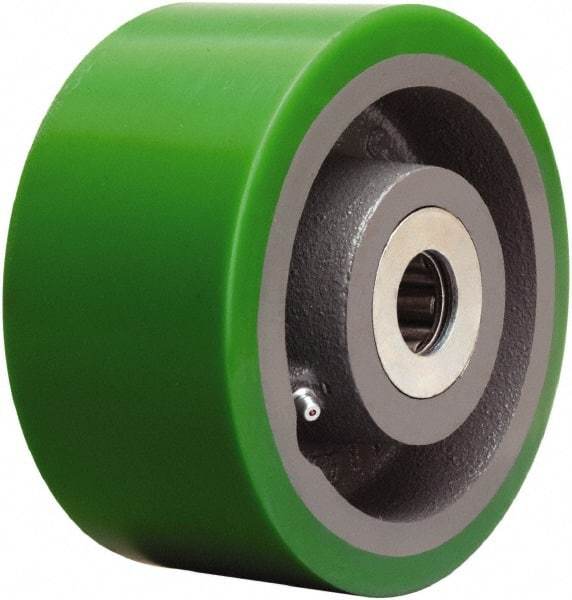 Hamilton - 6 Inch Diameter x 3 Inch Wide, Polyurethane on Cast Iron Caster Wheel - 2,200 Lb. Capacity, 3-1/4 Inch Hub Length, 1 Inch Axle Diameter, Straight Roller Bearing - Caliber Tooling