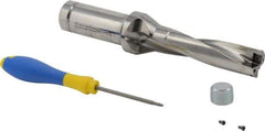 Iscar - 4-1/4" Max Drill Depth, 4xD, 1-1/16" Diam, Indexable Insert Drill - 2 Inserts, 1-1/4" Shank Diam, Straight Shank - Caliber Tooling