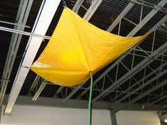 PRO-SAFE - Tarp-Shaped Heavy Duty Roof Leak Diverter - 12' Long x 12' Wide x 18 mil Thick, Yellow - Caliber Tooling