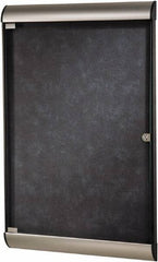 Ghent - 96" Wide x 47.13" High Enclosed Cork Bulletin Board - Natural Cork, Aluminum Frame - Caliber Tooling