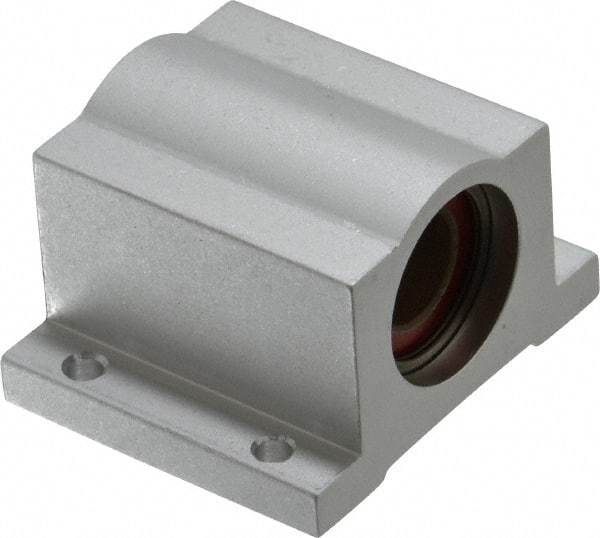 Pacific Bearing - 1/2" ID, 2" OAW x 1.688" OAL x 1-5/8" OAH Pillow Block - 975 Lb Static Cap, 1.688" Btw Mnt Hole Ctrs, 0.687" Base-to-Ctr Ht, Aluminum - Caliber Tooling