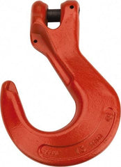 CM - 1/2 Inch Chain Diameter, Grade 100 Clevis Hook - 15,000 Lbs. Load Capacity, 0.58 Inch Inside Diameter, 0.63 Inch Pin Diameter, 1.38 Inch Hook Throat, 8.03 Inch Overall Length, 5.48 Inch Hook Width - Caliber Tooling