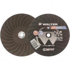 WALTER Surface Technologies - 8" 30 Grit Aluminum Oxide Cutoff Wheel - 1/16" Thick, 5/8" Arbor, 7,600 Max RPM, Use with Circular Saws - Caliber Tooling