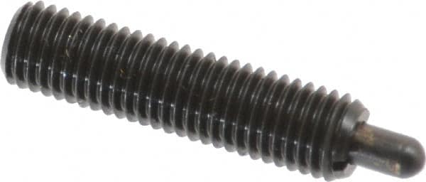 Gibraltar - 1/4-28, 1" Thread Length, 3/16" Plunger Projection, Steel Threaded Spring Plunger - 0.118" Max Plunger Diam, 1" Plunger Length, 3 Lb Init End Force, 13 Lb Final End Force - Caliber Tooling