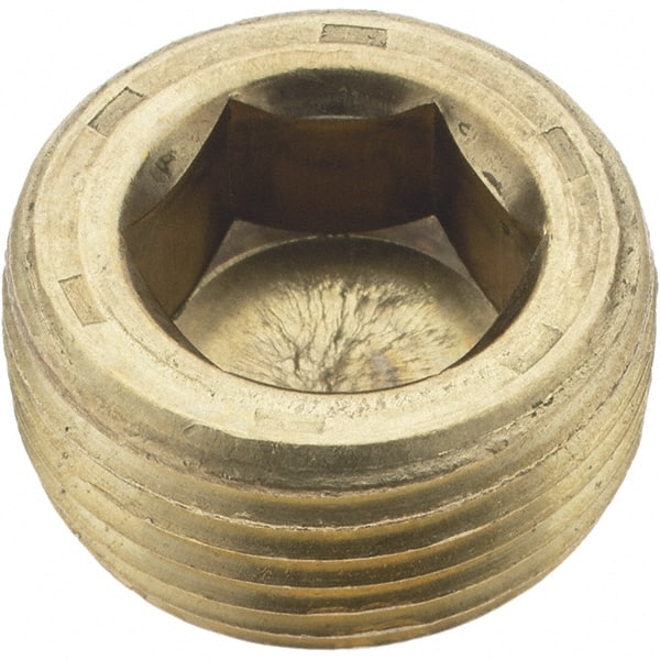 Holo-Krome - 3/4-14, 17/32" OAL, Brass Socket Pressure Plug - Caliber Tooling