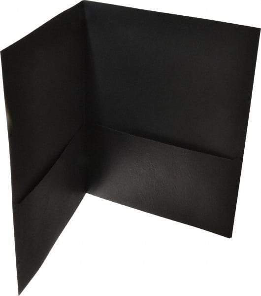 UNIVERSAL - 11" Long x 8-1/2" Wide Leatherette Two-Pocket Portfolios - Black - Caliber Tooling