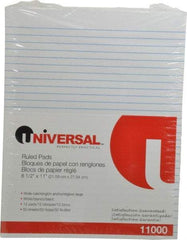 UNIVERSAL - 50 Sheet, 8-1/2 x 11", Glue Top Ruled Writing Pad - White - Caliber Tooling