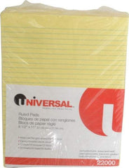 UNIVERSAL - 50 Sheet, 8-1/2 x 11", Glue Top Ruled Writing Pad - Canary - Caliber Tooling