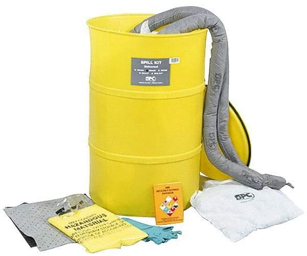 Brady SPC Sorbents - 38 Gal Capacity Universal Spill Kit - 55 Gal Drum - Caliber Tooling