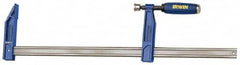 Irwin - 18" Capacity, 4-7/8" Throat Depth Bar Clamp - 1,150 Lb Clamping Pressure, 18" OAL - Caliber Tooling