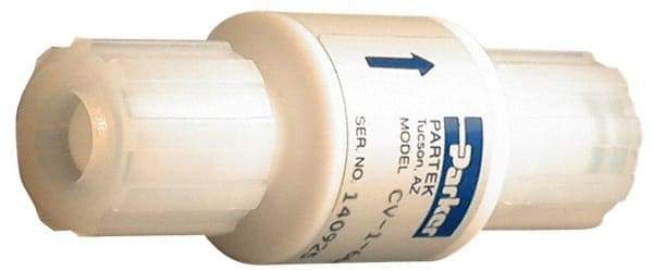 Parker - 3/8" PTFE Check Valve - Inline, PARFLARE x PARFLARE, 120 WOG - Caliber Tooling